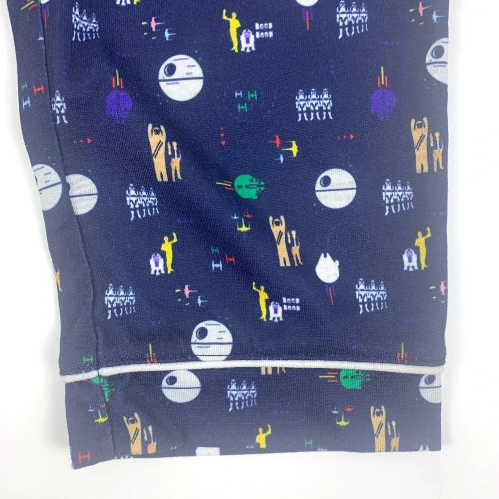 Disney Store Star Wars Pajama Set Kids Sz 2 Blue Death Star Falcon Droids Chewie